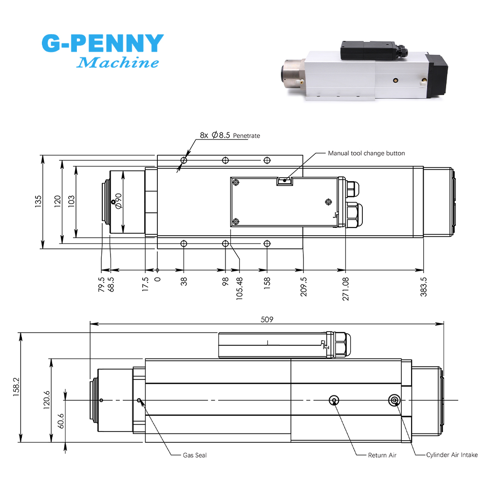 G-Penny ISO30 4.5kw ATC Spindl - Spindle Motor 评论和价格
