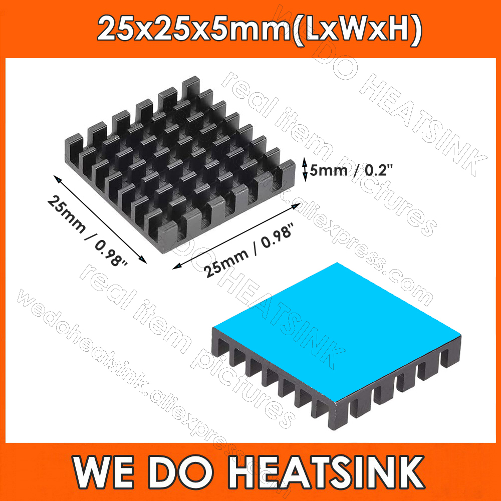25x25x5mm Black Heatsink With  - Aluminium Extrusion 评论和价格
