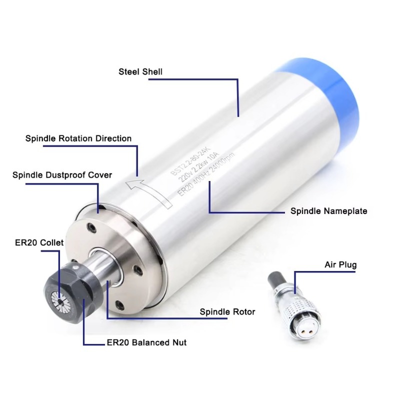 2.2KW ER20 Water Cooled Spindl - Water Cooled Spindle 评论和价格