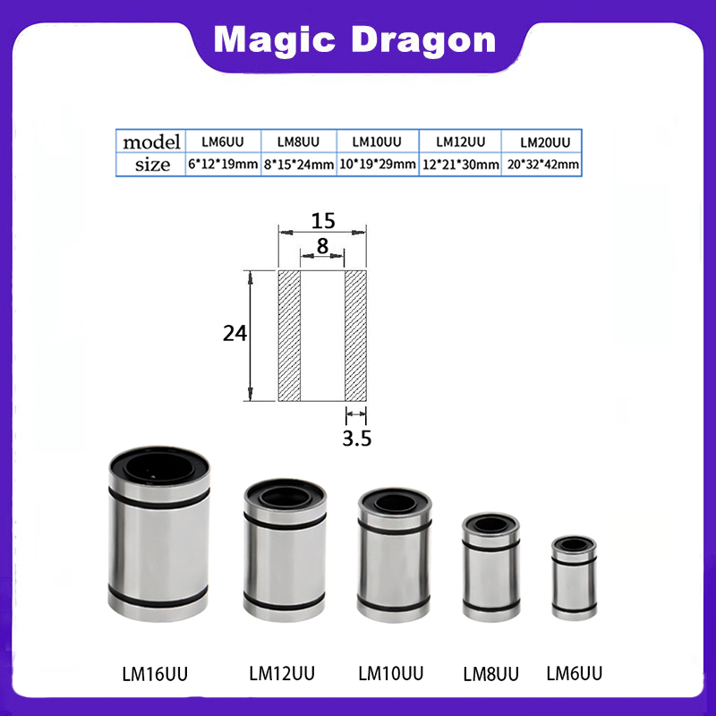 4/10pc LM3UU LM4UU LM5UU LM6UU - Lm8Uu Bearing 评论和价格