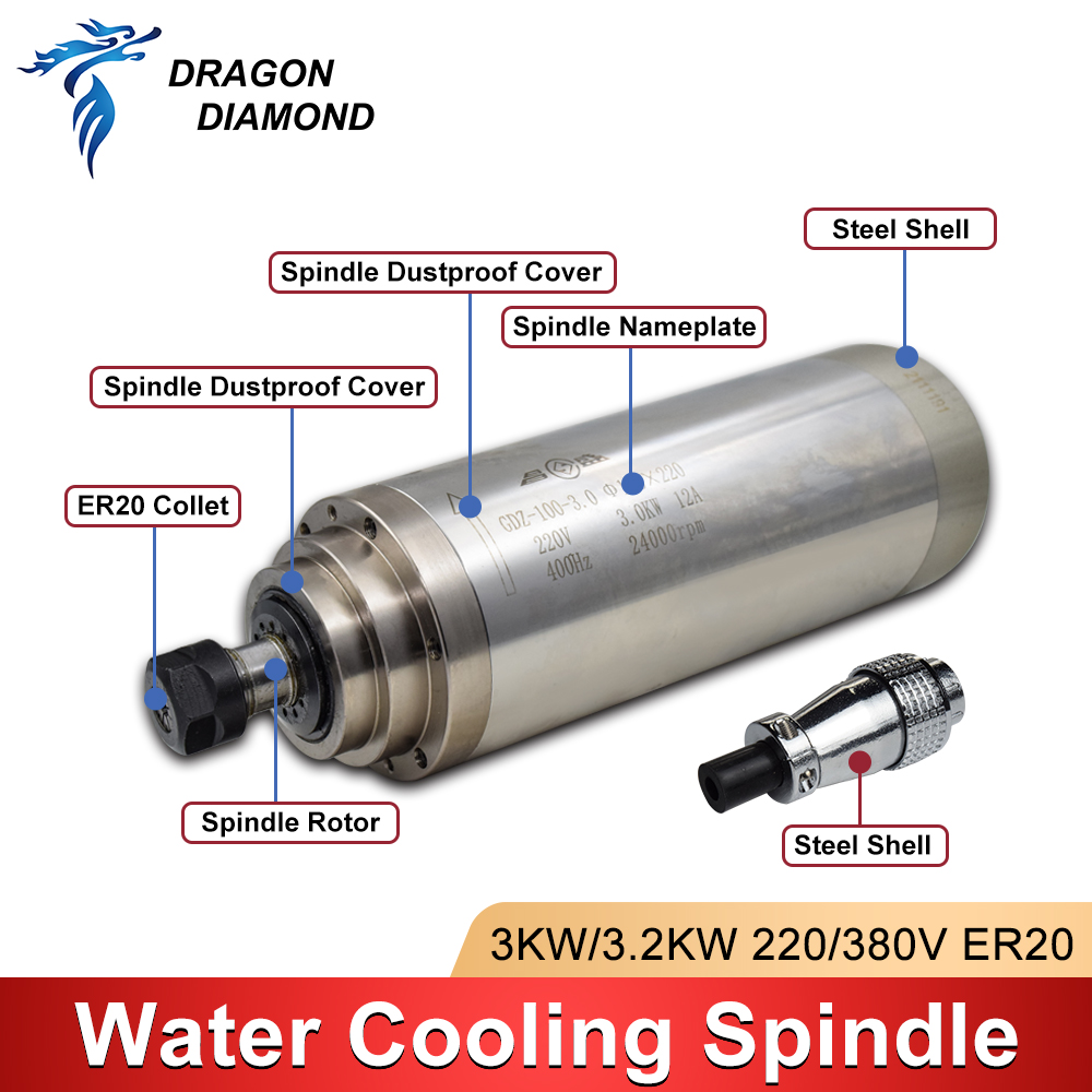 3KW Water Cooling Cooled Spind - Water Cooled Spindle 评论和价格