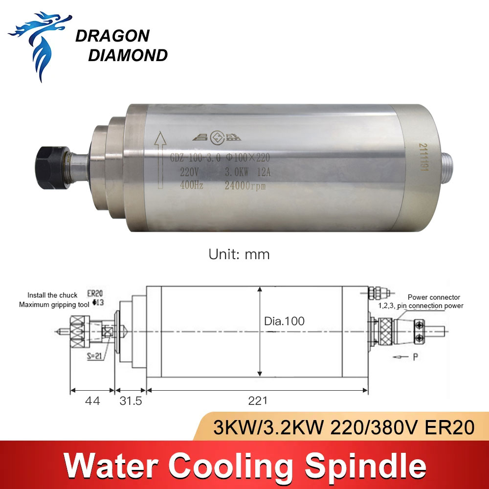 3KW Water Cooling Cooled Spind - Water Cooled Spindle 评论和价格