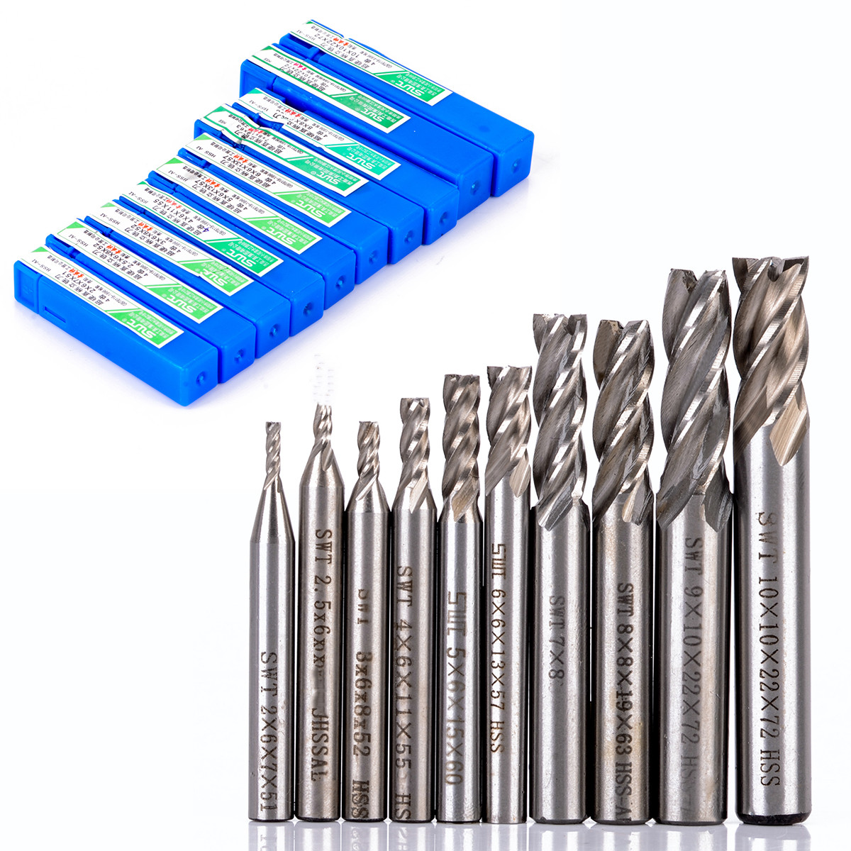 New 2F/3F/4F Flute 2mm/3mm/4mm - End Mill Set 评论和价格
